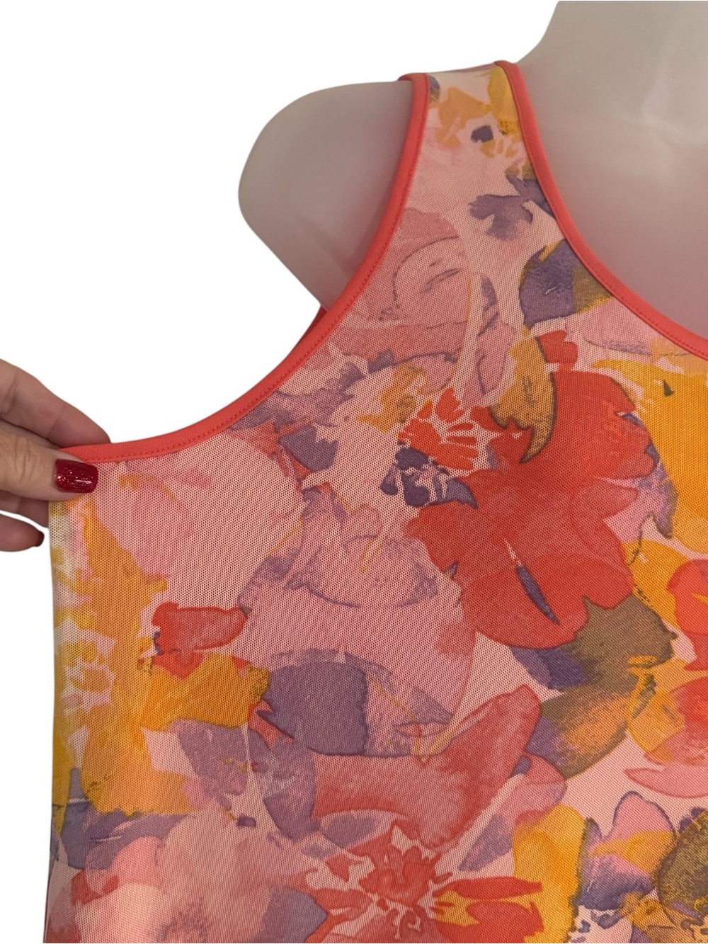 Antthony Floral Scoop Neck Tank Top - Gorgeous   XLARGE   #Z - Picture 3 of 8